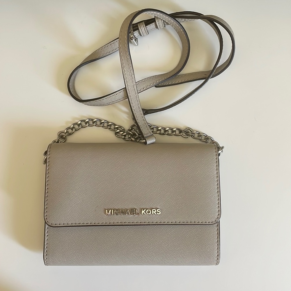 MK gray clutch